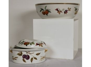 Two Pieces Royal Worcester  Evesham Serving Pieces