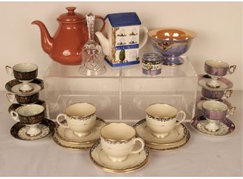 Large Tea Party Lot, Teacups & Teapots Including Lenox