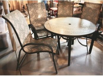 Shae Outdoor Glass Table & 4 Chairs