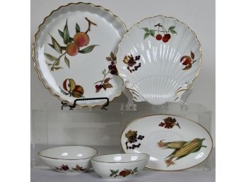 Five Pieces Royal Worcester Evesham