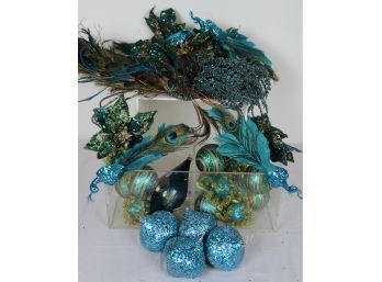 Decorative Mardi Gras Turquoise And Peacock Decorations