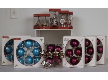 5 Lenox Silverplate NIB Ornaments & Glass Ornaments