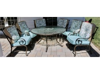 7 Pc. Metal Outdoor Furniture Table & Chairs