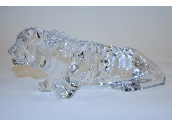 Baccarat Crystal Glass Tiger Sculpture