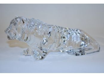 Baccarat Crystal Glass Tiger Sculpture