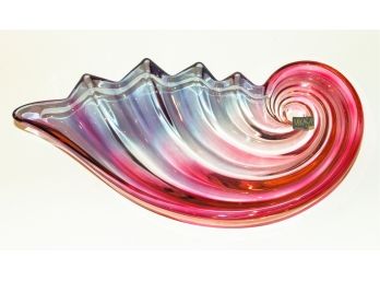Mikasa Vibrant Art Glass Swirl Dish