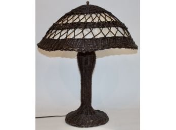Heywood Wakefield-style Wicker Table Lamp