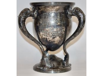 Antique Queen City Silver Co Silver Plated Trophy Loving Cup