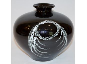 Vintage Glazed Ceramic Bulbous Form Vase