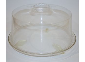 Mid-Century Lucite Cake/Cheese Server, Base & Cover