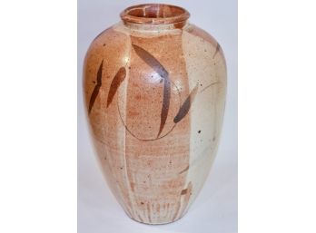 Large Glazed Pottery Urn, Artist Signed