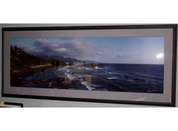 Large Magnificent Northwest Pacific Rocky Coastal Scene Photograph, Signed!
