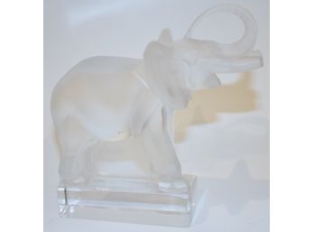 Lalique Frosted Art Glass Elephant