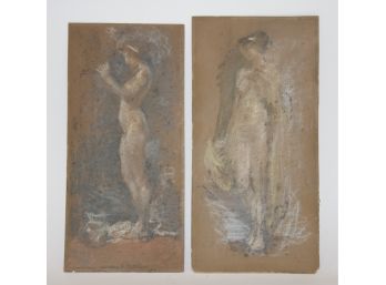 Pair Of Beautiful Original Nude Pastel Paintings