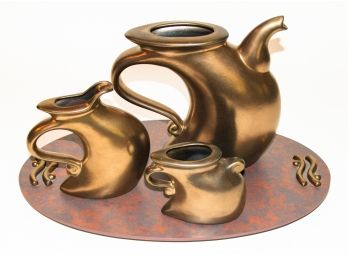 1980s Michael Lambert Modernist Ceramic Tea Set