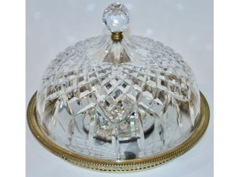 Waterford Crystal Glass Diamond Pattern Hanging Dome Hallway Light