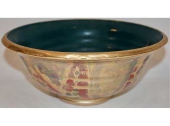 An Artisian Made Gold & Iridescent Colorful Glazed Ceramic Bowl
