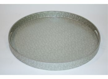 Mid-Century Modern-style Large Round Silvered Serving Tray