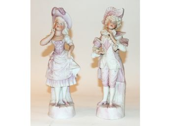 Pair Of  Antique German Bisque Figural Statues