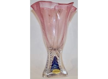 Ruffled Art Glass Swirl Vase By Adam Jablonski, Poland