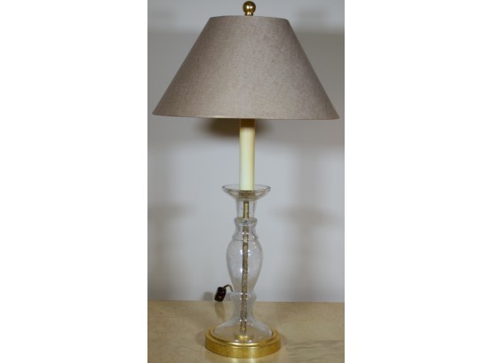 Frederick Cooper Candlestick Glass Table Lamp W/ Gilt Base