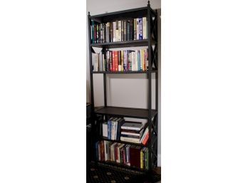 Wood & Ebonized Metal Bookcase