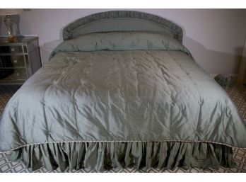 King Size Bed Custom Made Tufted Headboard And Bedding Ensemble