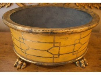 Painted Gilt Resin Footed Centerpiece Bowl