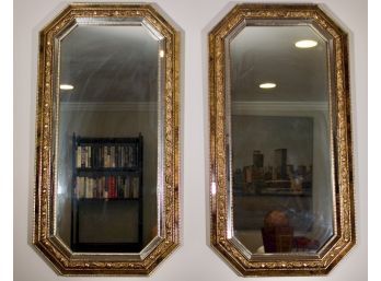 Pair Of Molded Giltwood Octagonal Mirrors