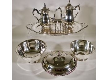 Seven Silver Plated Table Accessories
