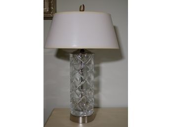 MCM Engraved Crystal Table Lamp
