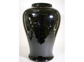 Large Ralph Lauren Black Glazed Ceramic Floor Vase