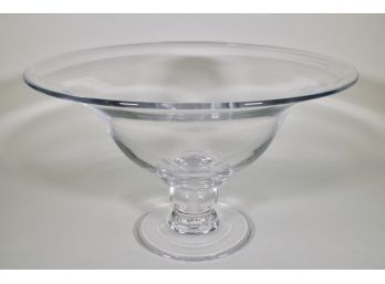 Large Simon Pearce Crystal Glass Footed Center Bowl
