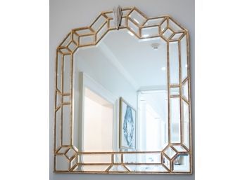 Magnificent Hollywood Regency Segmented Bevel Glass Mirror
