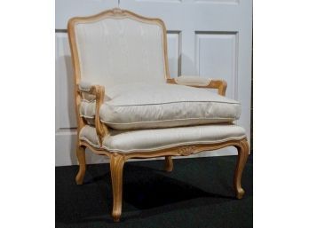 Louis XV Style Bleachwood Upholstered Bergere