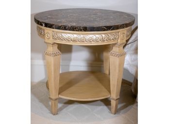 Classical Marble Top Single Drawer Side Table