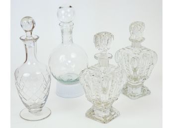 Four (4) Vintage Glass Decanters