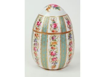 Early 20th Century German Hand Painted Porcelain Covered Jar