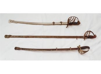 Three (3) Vintage Child Military School Swords