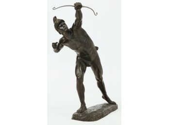 Early 20th Century Bronze Sculpture Of An Archer, Signed Seifert
