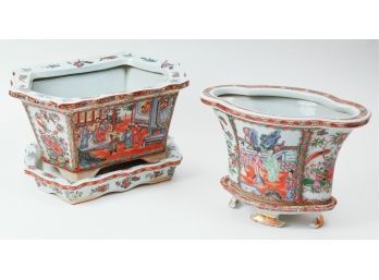 Two Contemporary Chinese Porcelain Planters