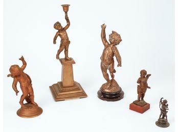 5pc Cupid Sclupture Grouping