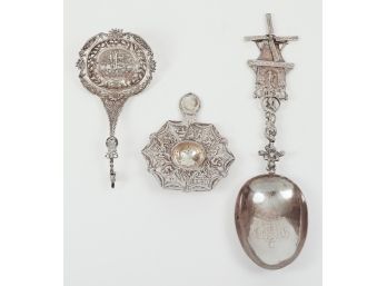 Three (3) Pieces Of Dutch .800 Silver