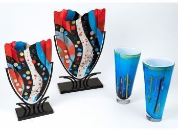 Four Contemporary Decorative Glass Objects