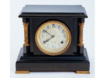 Early 20th Century Slate Black Mantle Clock