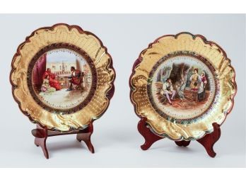 Pair Of 19th Century German Decorated Plates