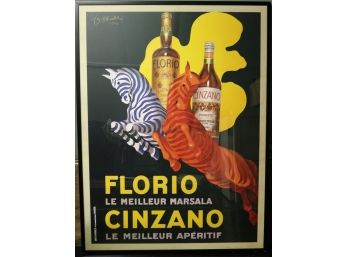 Florio Cinzano Poster,  Framed