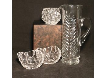 Four Crystal Table Articles Incl. Tiffany, Waterford