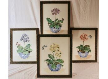 Four Original Floral Watercolors