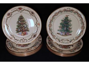 Ten Lenox Christmas Tree Plates